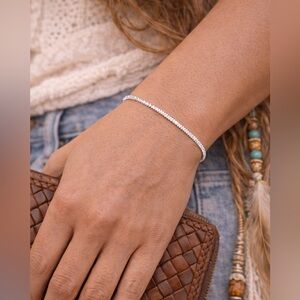 Sterling Silver bracelet stackable dainty 925 Italian silver